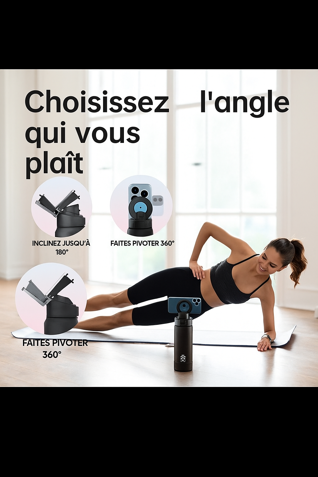 Gourde Isotherme avec Support de Téléphone - 1L | Idéale pour l’Été, le Sport et le Bureau