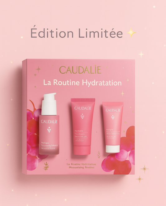 Caudalie VinoHydra – Coffret Hydratation Complète (Édition Limitée)
Sérum Hyaluronique + Gelée Nettoyante + Masque-Crème