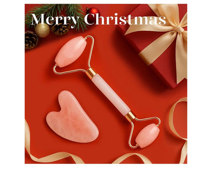 Kit Quartz Rose – Jade Roller & Gua Sha | Massageador Facial Premium