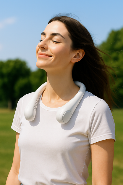 Ventilateur de Cou Sans Hélice – Refroidissement 360° | Été 2025
