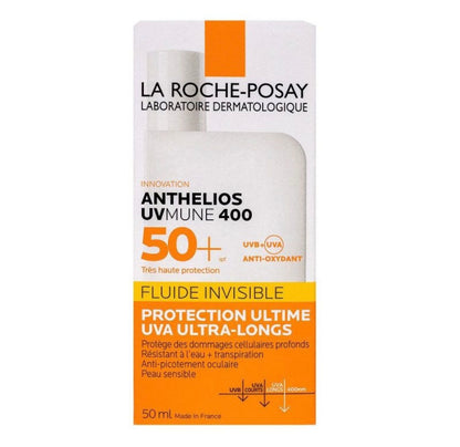 👉 La Roche-Posay Anthelios Invisible Fluid SPF 50+ — Protection Solaire Ultra-Légère, Sans Effet Blanc, Résistante à l’Eau