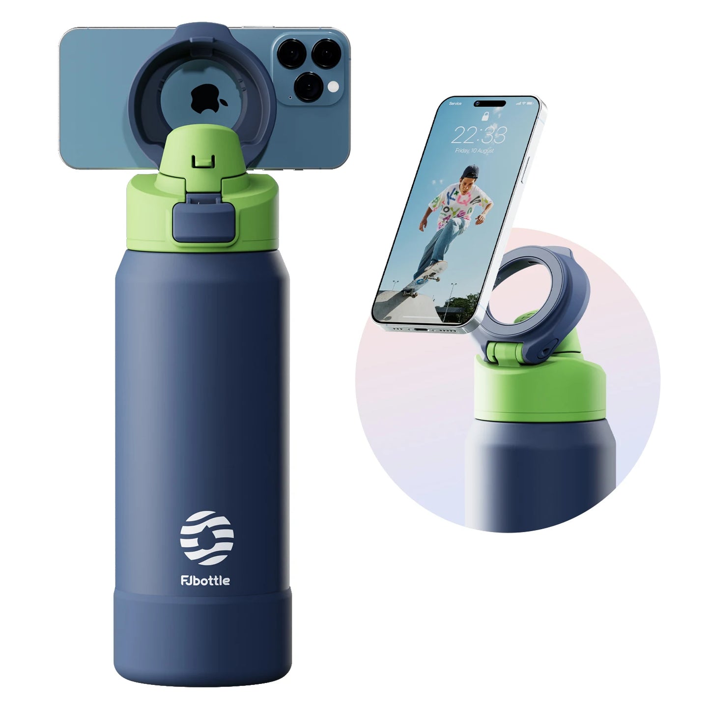 Gourde Isotherme avec Support de Téléphone - 1L | Idéale pour l’Été, le Sport et le Bureau