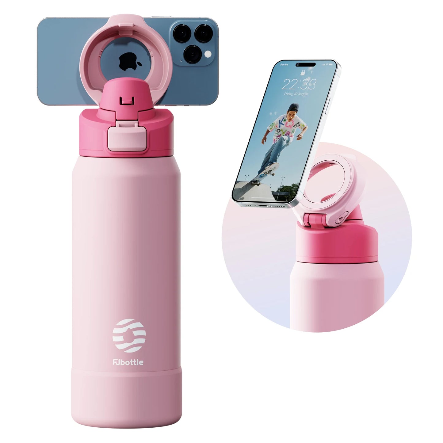 Gourde Isotherme avec Support de Téléphone - 1L | Idéale pour l’Été, le Sport et le Bureau