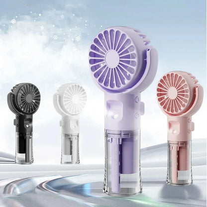 Ventilateur Portable avec Brumisation Rafraîchissante — Mini Ventilateur USB Rechargeable, Idéal pour l’Été, les Voyages et le Sport !