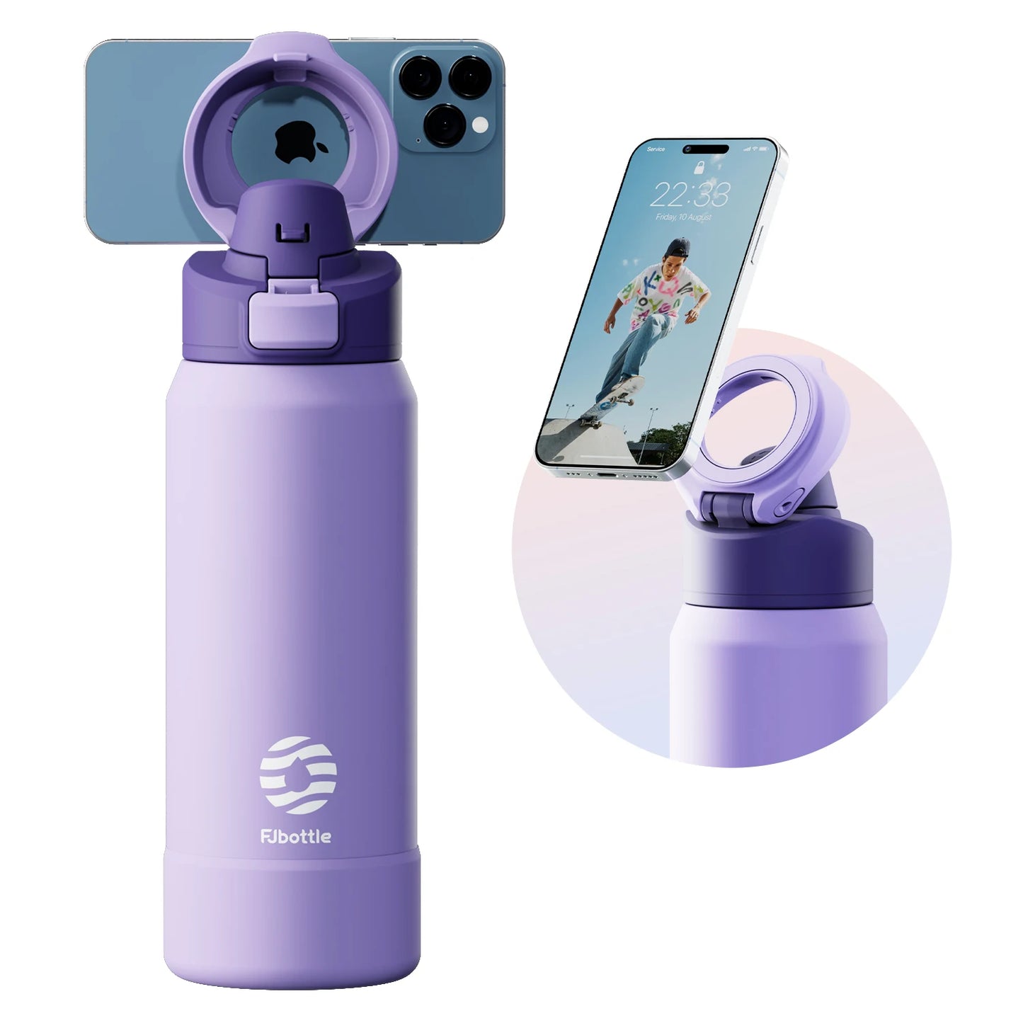 Gourde Isotherme avec Support de Téléphone - 1L | Idéale pour l’Été, le Sport et le Bureau