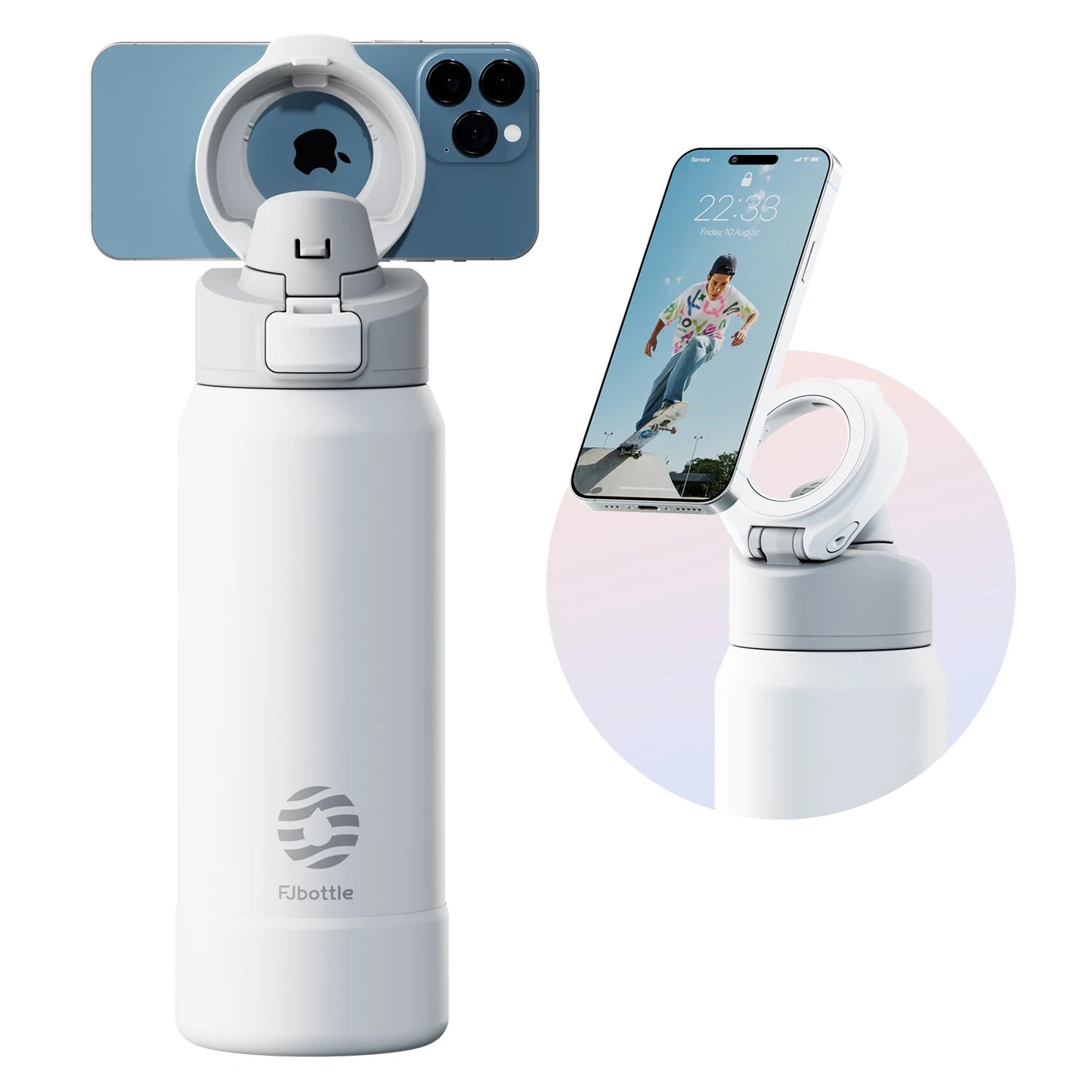 Gourde Isotherme avec Support de Téléphone - 1L | Idéale pour l’Été, le Sport et le Bureau