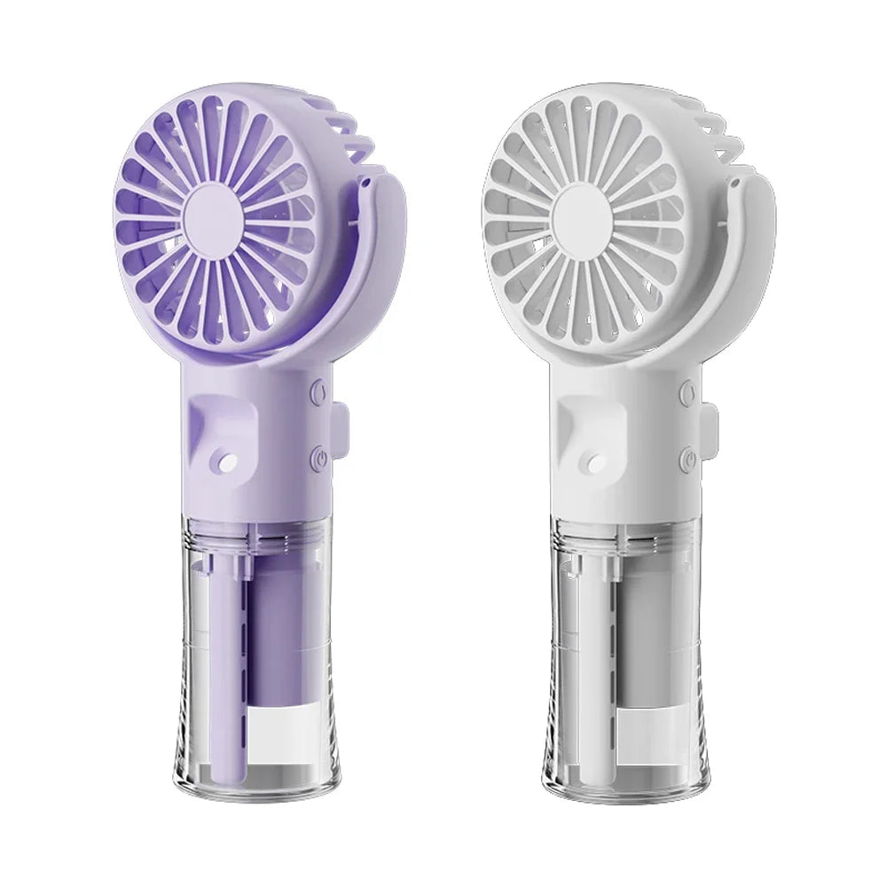 Ventilateur Portable avec Brumisation Rafraîchissante — Mini Ventilateur USB Rechargeable, Idéal pour l’Été, les Voyages et le Sport !